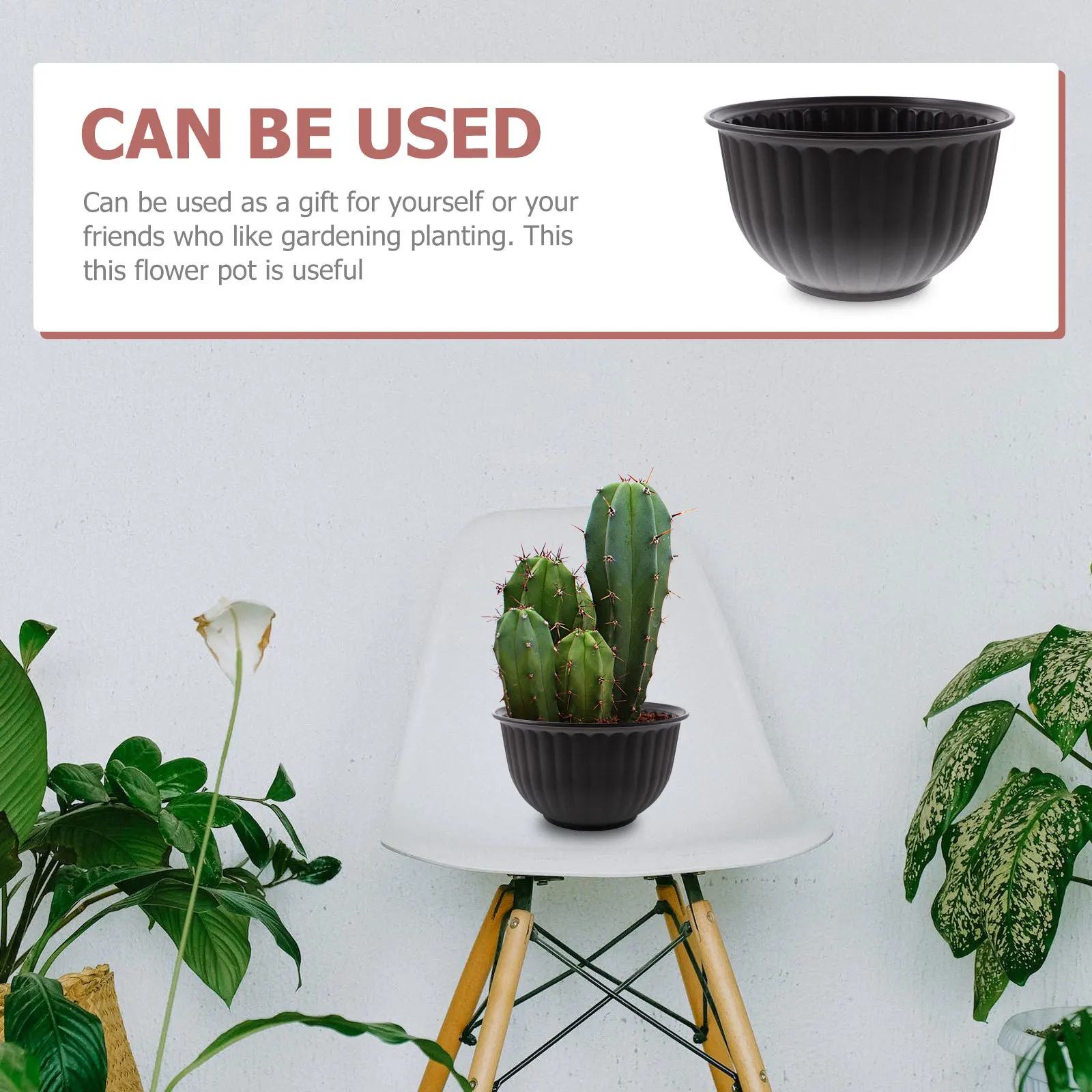 

Vintage Plastic Flower Pot Large Retro Planter For Indoor Garden Decorative Home Office Plant Container Rustic Style