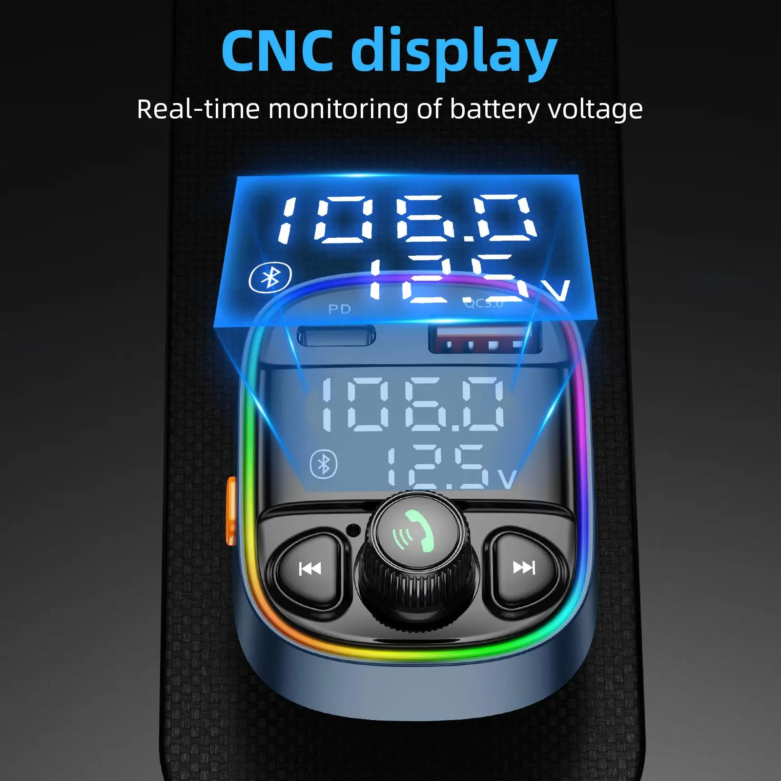 Фото Автомобильное зарядное устройство с функцией громкой связи и воспроизведением с USB-накопителя для автомобиля (для взрослых)