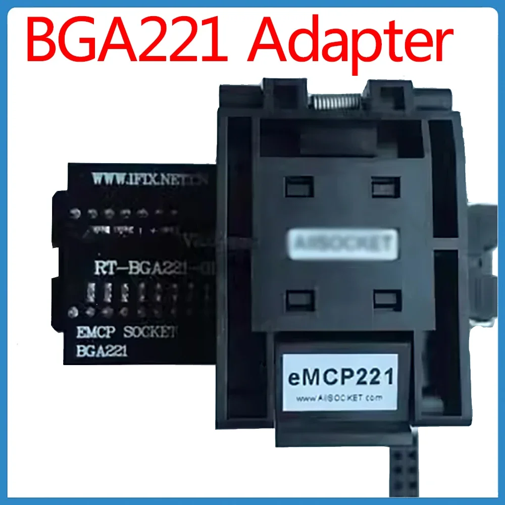 

EMMC Adapte BGA221 Socket Adapter RT-BGA221-01 V2.5 Socket Bounce Seat EMCP221 RT809H Mobile Phone Holder 11.5X13mm Programmer