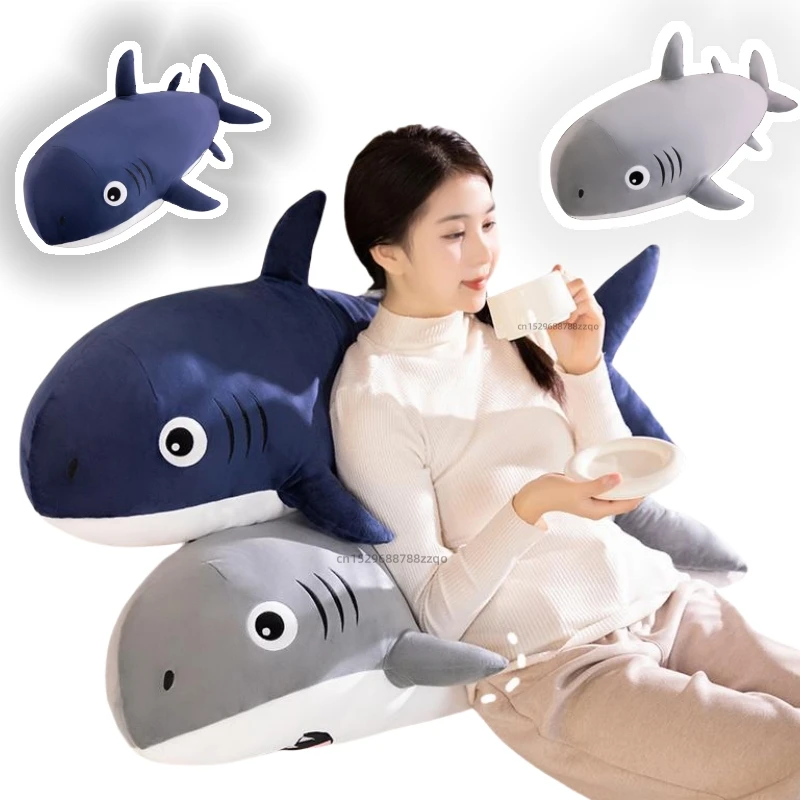 2025 Simulation 100CM Shark Pillow Soft Dolls Marine Organism Stuffed Animals Funny Toys Home Decor Birthday Christmas Gifts