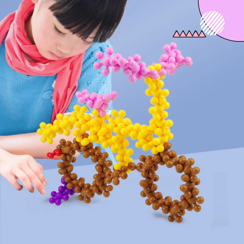 60Pcs Colorful 3D Plum Blossom Building Blocks Bricks Educational Toys Plastic Assembly Interconnecting Puzzle for Children