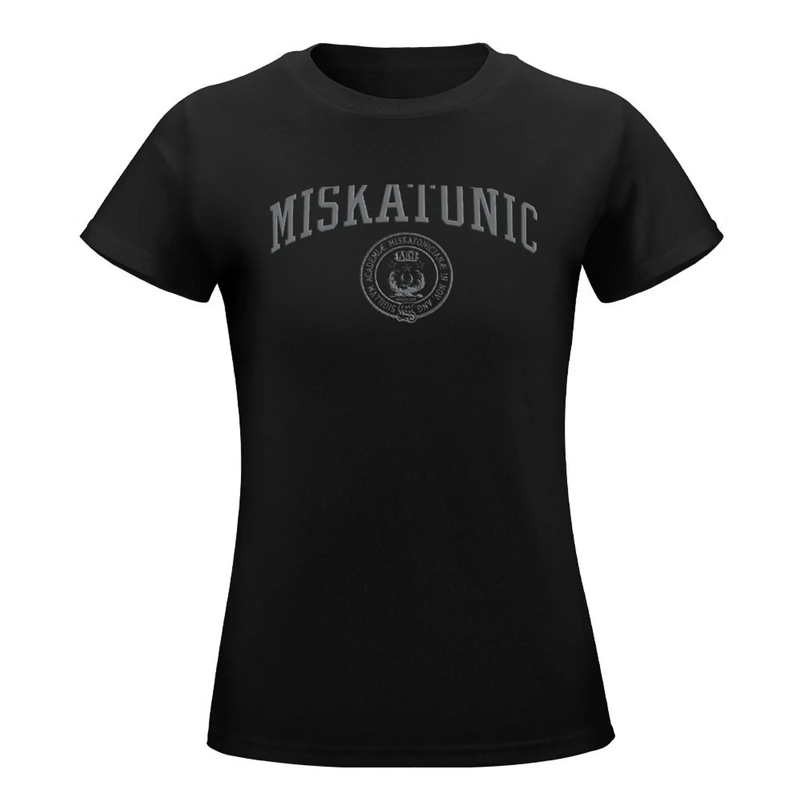 Miskatonic University Collegiate T-Shirt quick-drying Female clothing graphics lady clothes t-shirt dress for Women long