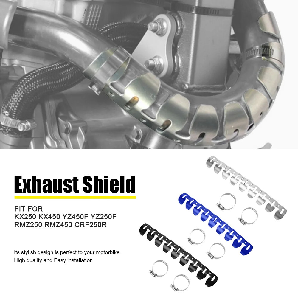 

Motorcycle Exhaust Shield Muffler Pipe Protector Cover Heat Shield For KX250 KX450 YZ450F YZ250F RMZ250 RMZ450 RMX450Z CRF250R