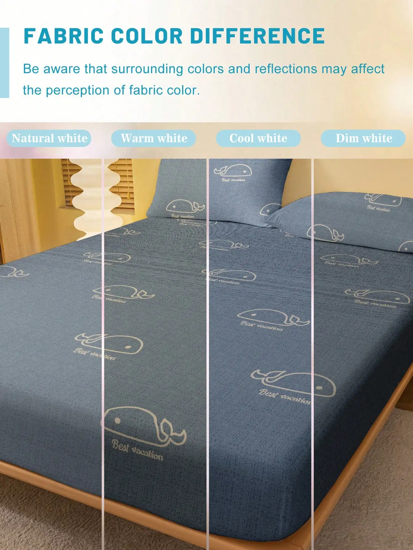 

Комплект из 3 предметов: синее постельное белье с мультяшным принтом кита, 1 простыня и 2 наволочки, минималистичный стиль, для общежития