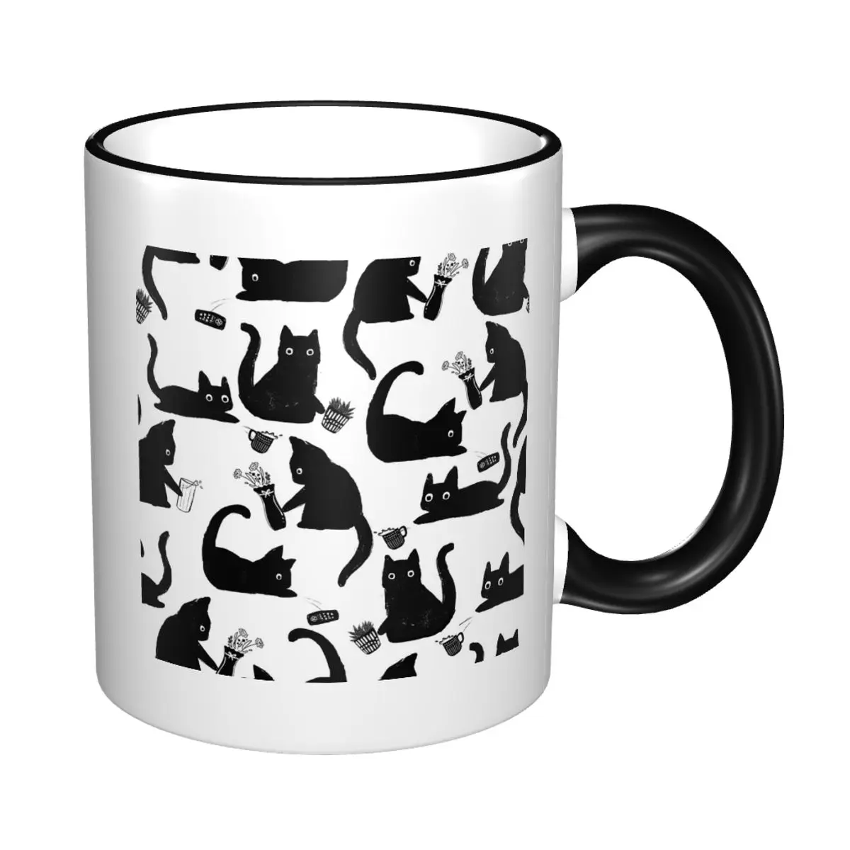 Bad Cats Knocking Stuff Over Mug Funny Ceramic Coffee Cups Tea Mugs Milk Cup Drinkware Gift for Friends