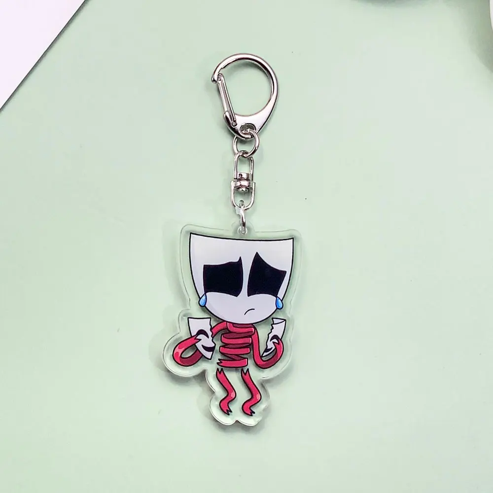 شخصيات كرتونية مذهلة السيرك الرقمي سلسلة مفاتيح مصنوعة من الأكريليك اكسسوارات حقيبة سحر ظهره قلادة حلقة رئيسية هدايا لصديق