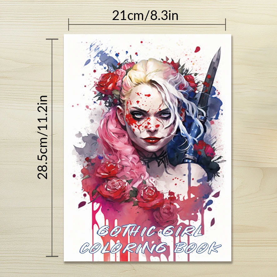 Stitched Ladies Adult Coloring Book - 8.3x 11.2 Inch 32 Page Coloring Book - Helps Reduce Stress and Ease Emotions