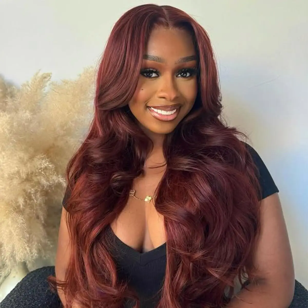 

40 Inch Reddish Brown Body Wave Wig Human Hair Pre Plucked Lace Front Wig 4x4 13x6 Body Wave Closure Wig Closure Wig for Women
