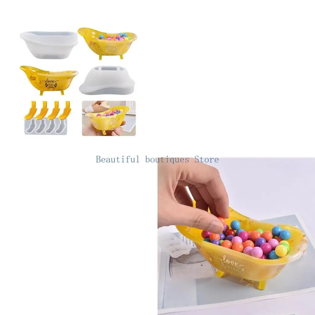 U4LF Soap Dish Resin Silicone Mold Jewelry Tray Resin Casting Mold Suitable for Diy Jewelry Dish Holder Soap Dish Storage Box