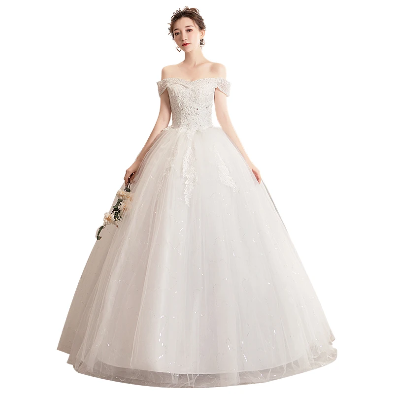 Hochzeit Kleid Ballkleider Lace Up Neue Braut Stickerei Plus Größe Hochzeit Kleider Luxus Vestido De Noiva