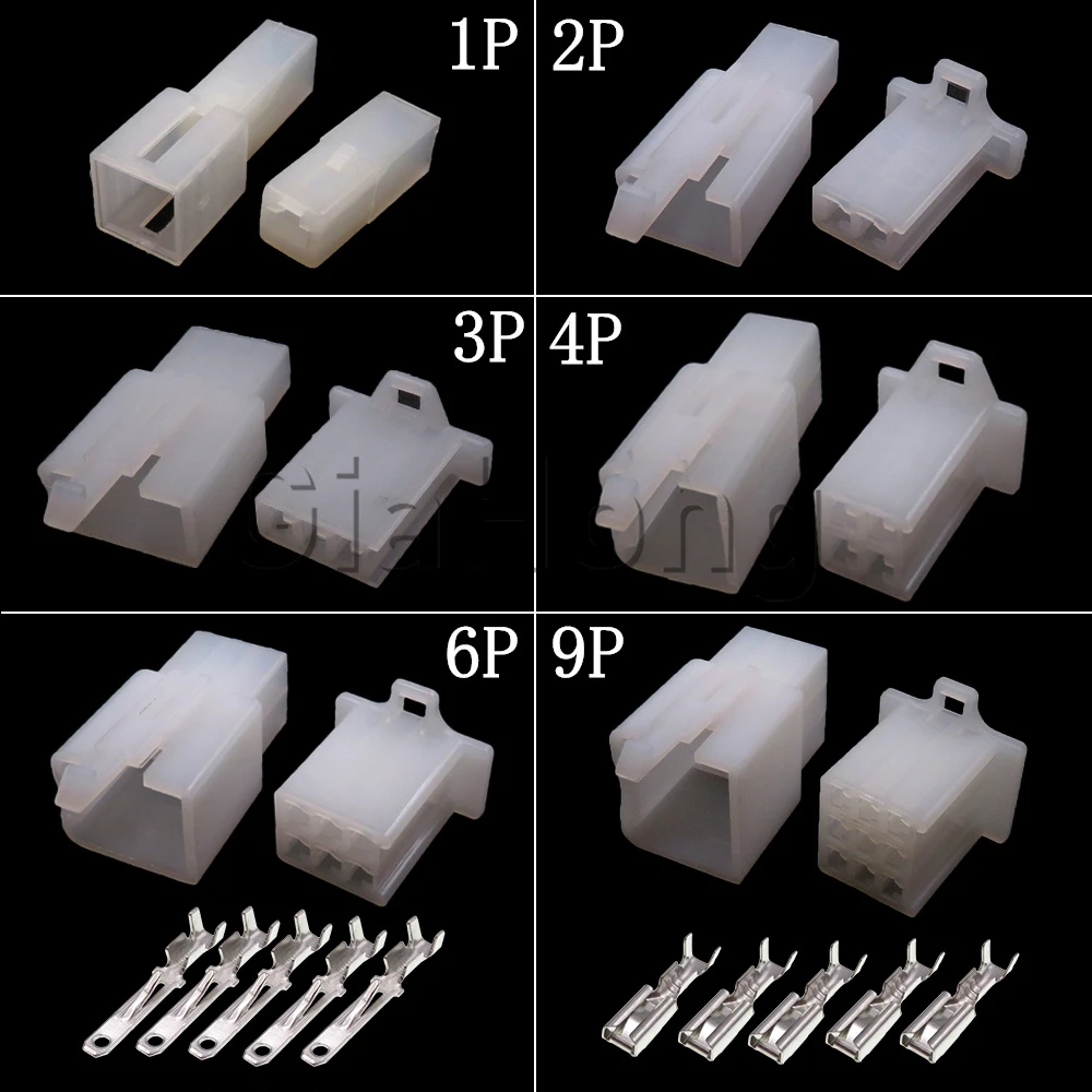 1 Set 1/2/3/4/6/9 Ways AC Assembly Car Male Female Butt Plugs Kits 2.8mm Auto Motorcycle Ebike Electrical Cable Terminal Socket