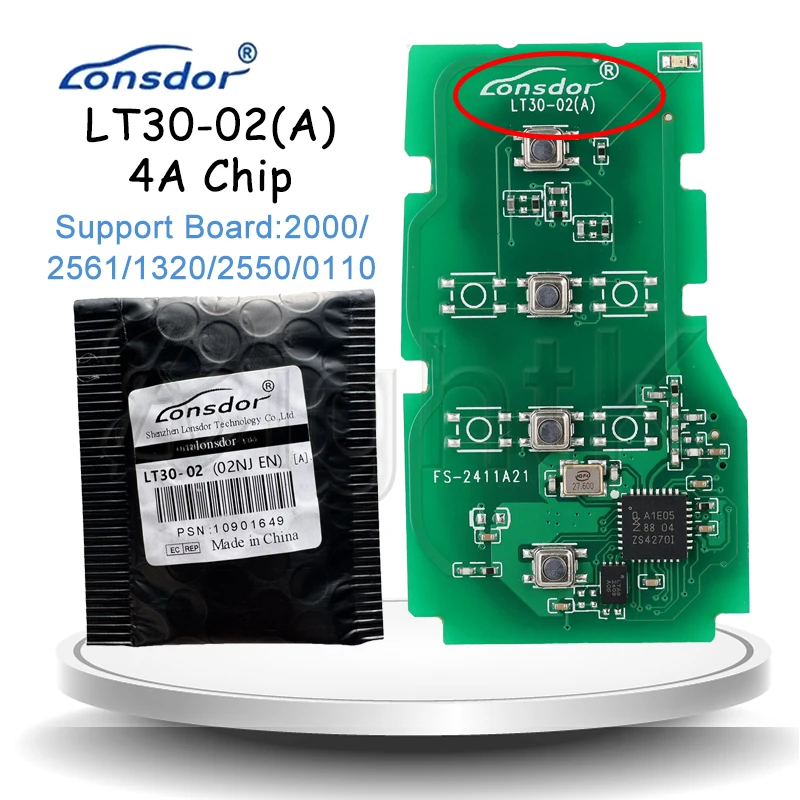 

Lonsdor LT30-02 Universal 4A Smart Key PCB For Toyota Corolla Camry Levin Allion 312.09/314.35MHz work with KH100+ K518 Series