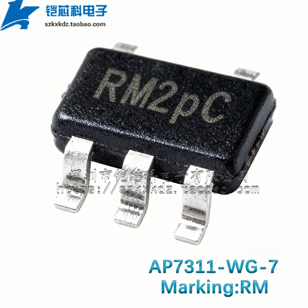 10Pcs New Original AP7311-WG-7 RM SOT23-5 IC 150mA, ADJ Low Quiescent Current, Fast Transient Low Dropout Linear Regulator