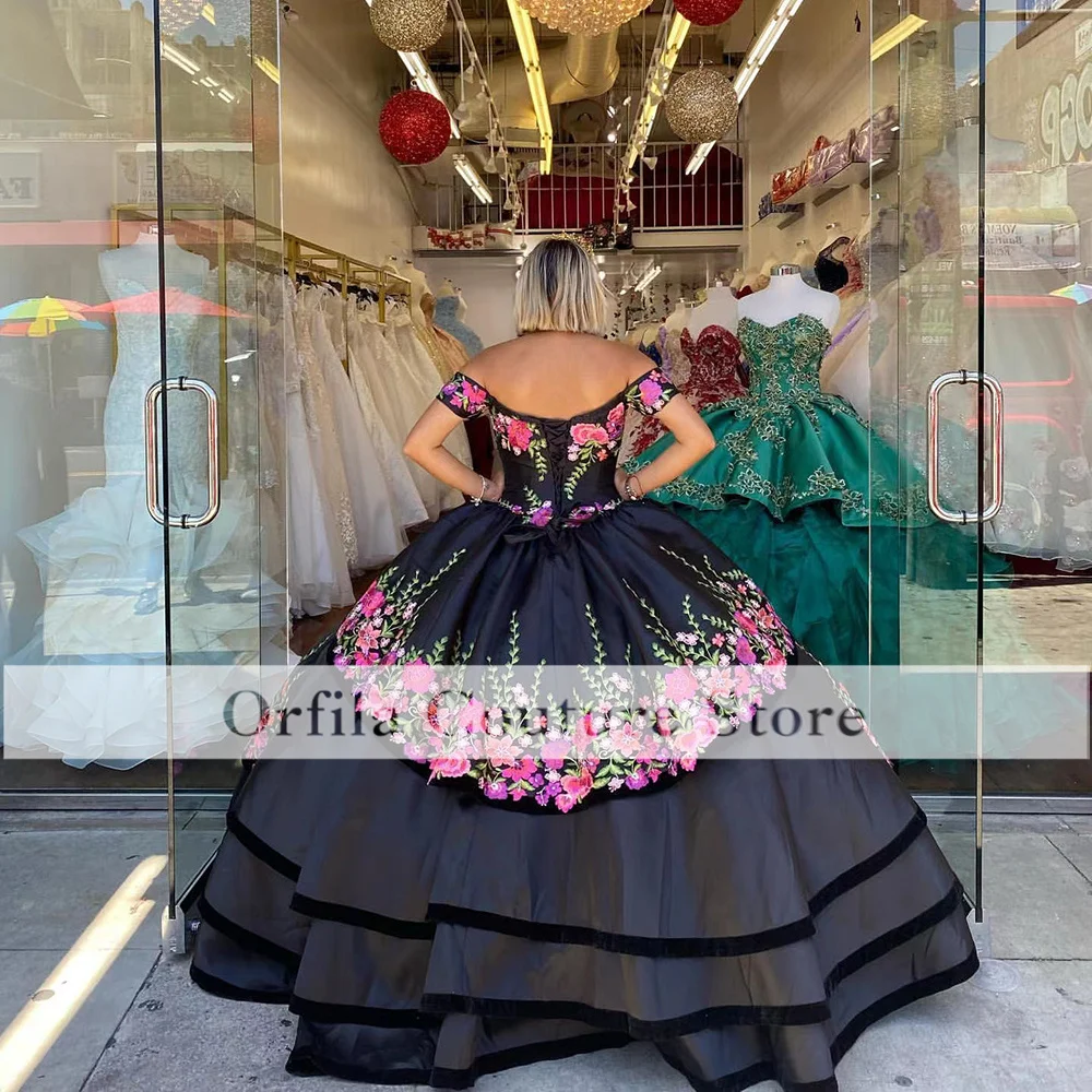 Charro Vestidos De 15 Años Mexican Embroidery Quinceanera Dresses Off Shoulder Sweet 16 Prom Gowns abiti da cerimonia Customized