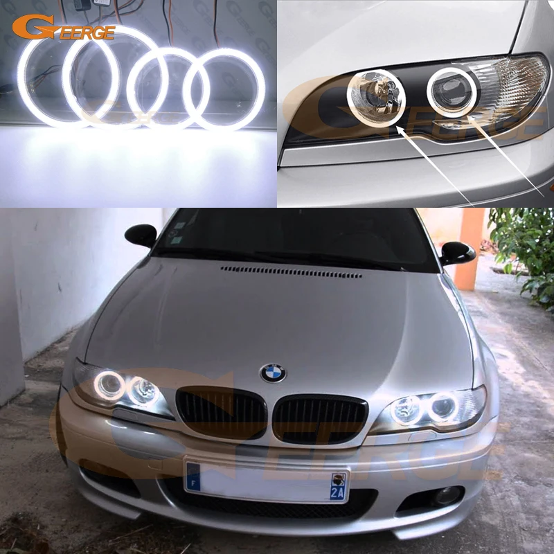 

Для BMW 3 серии E46 Coupe Convertible LCI 2004 2005 2006: Комплект светодиодных COB-ламп Angel Eyes (кольца-глобусы) с ультраярким дневным светом