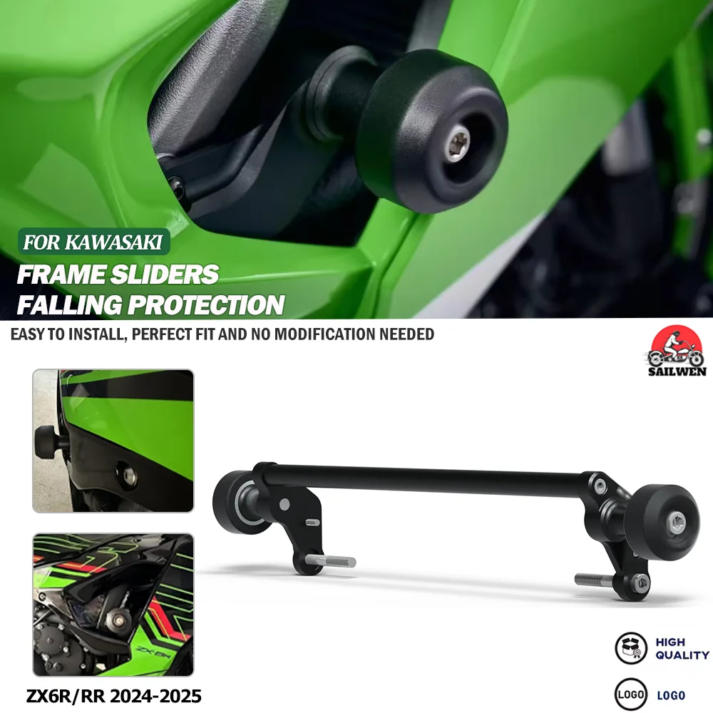 

For Kawasaki ZX6R ZX-6R ZX6r 2024-2025 Motorcycle Falling Protection Frame Slider Fairing Guard Crash Pad Protector