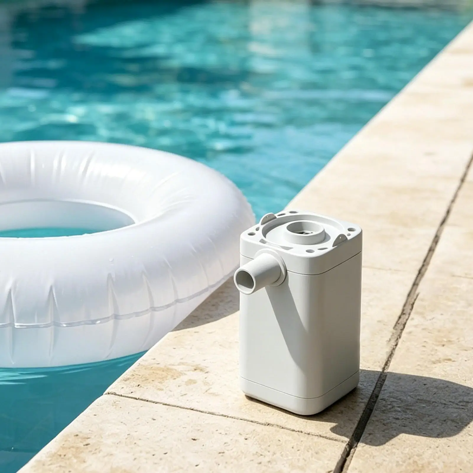 Rechargeable Portable Air Pump Inflator with 3 Nozzles for Pool Camping Travel Beach Outdoor Garden Patio Backyard