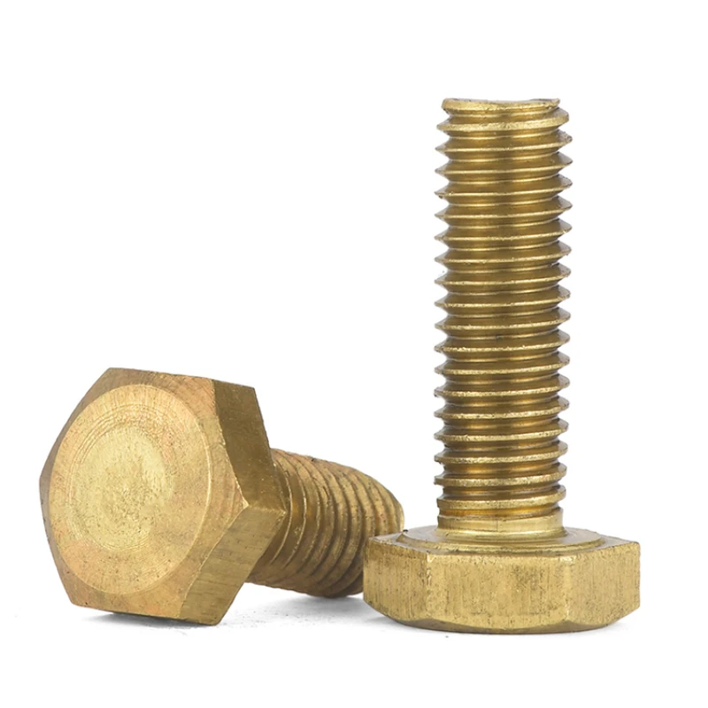 M4 M5 M6 M8 M10 M12 Brass Flat Head External Hexagonal Bolt Metric Thread External Hexagonal Screw Length: 6-100MM