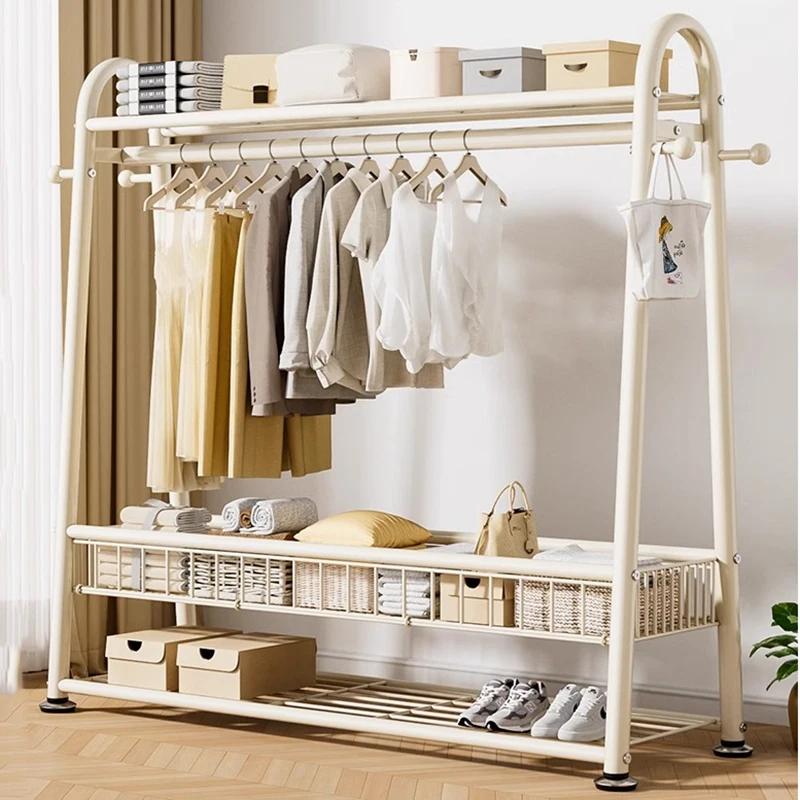Perchero De Metal desmontable para ropa, Perchero De pie De almacenamiento minimalista para dormitorio, Perchero De Pie resistente en capas, muebles para el hogar