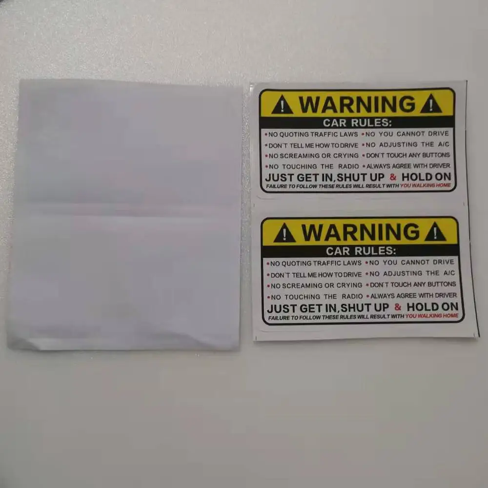 USELESS 2 Pcs 102mmX57mm Yellow Warning Car Body Glass Rules  Automotive Reflective Sticker