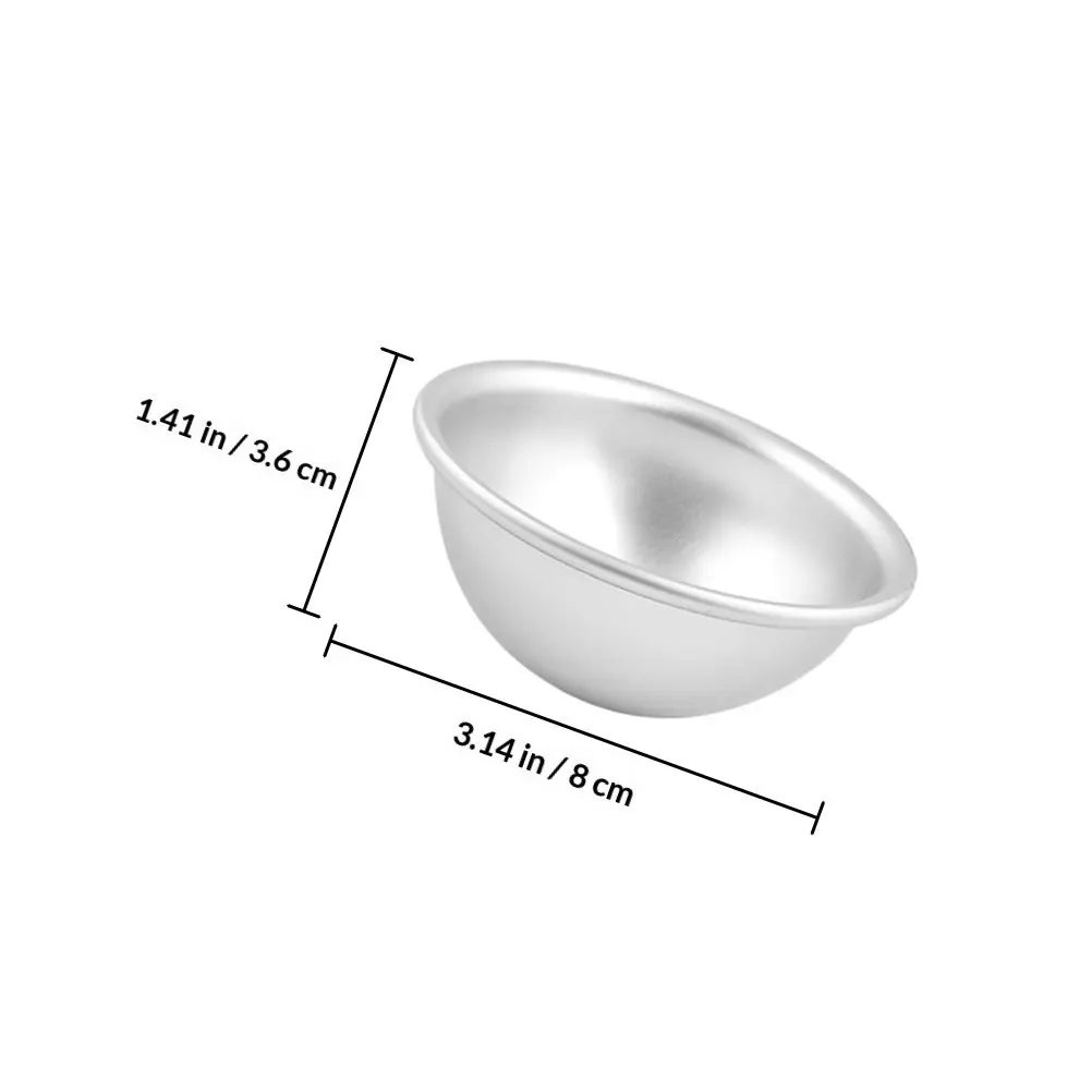 1Set Stainless Steel Snow Mei Niang Baking Mold Silver Non Stick Dessert Paper Trays Hemisphere Pudding Mold Easy Demould Baking view 6
