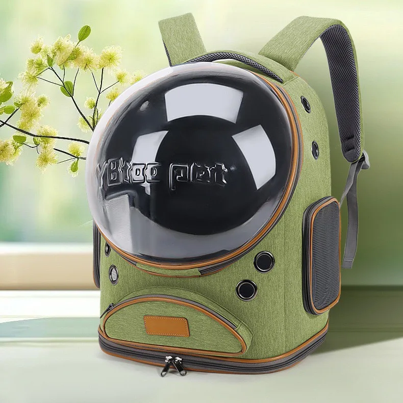 Yuebaitu Panoramic Cat Carrier Large Space Pet Bag Convenient for Outings Breathable Lightweight Backpack Space Capsule Cat Backpack