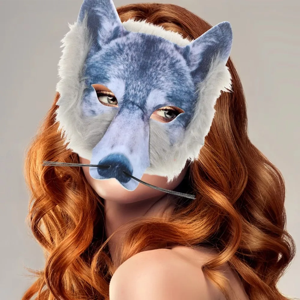 Rabbit Leopard Owl Wolf Fox PVC Halloween Party Mask Full Face Lightweight Dress Up Masks Realistic Durable Carnival Party Mask