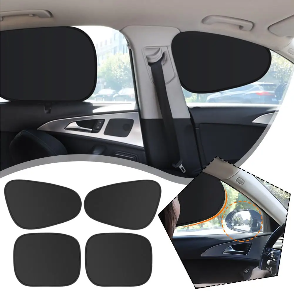 SEAMETAL 4-Layer Sun Shade Cover For Car Side Window Ultra-Light Electrostatic Curtains Sun Protection For Baby 99.9% UV Bl O4U2