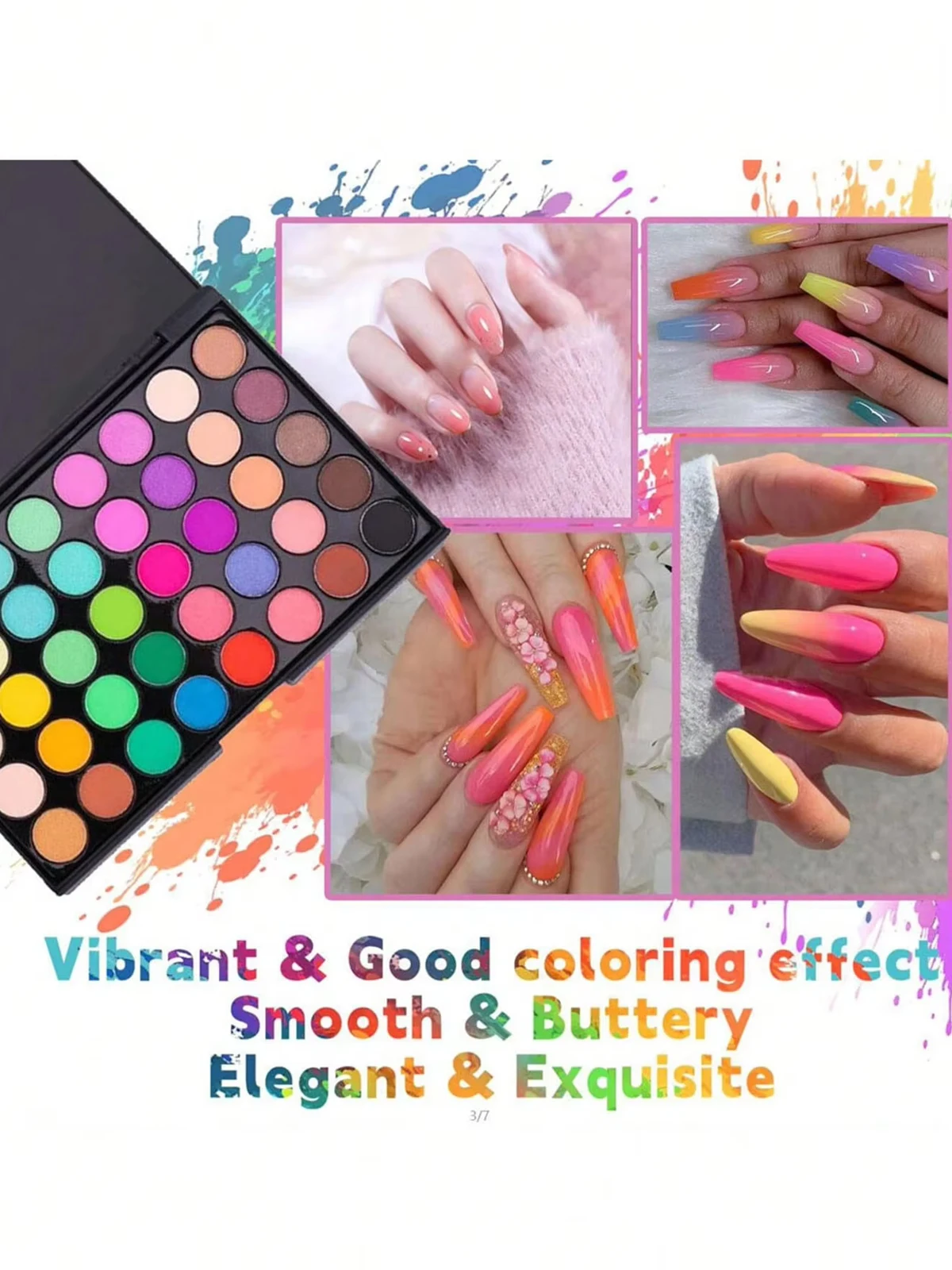 40 Farben Nagelpigment-Palette – Nail Art Ombre Glitter Bewertung und Preis