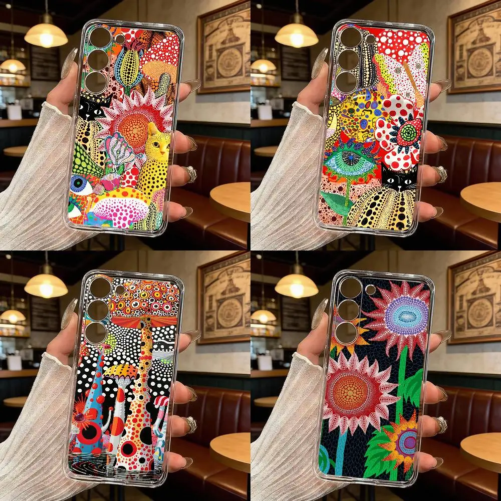 Funny Pumpkin Y-Yayoi K-Kusama Phone Case For Samsung Galaxy A71,A70,A52,A51,A40,A30 Transparent Cover