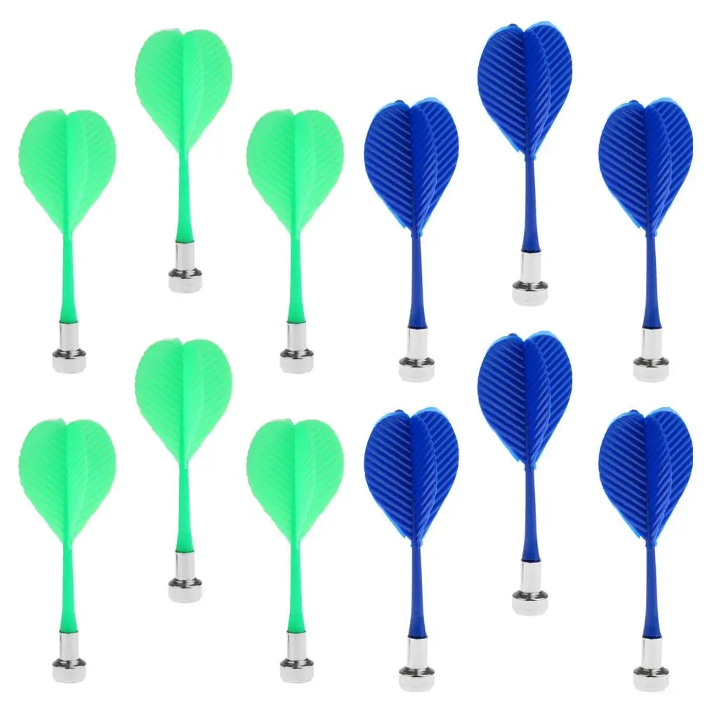 

12 Pieces Magnetic Darts Set Safety Plastic Tips Durable Replacement Darts for Two-sided Magnetic Board Indoor Game