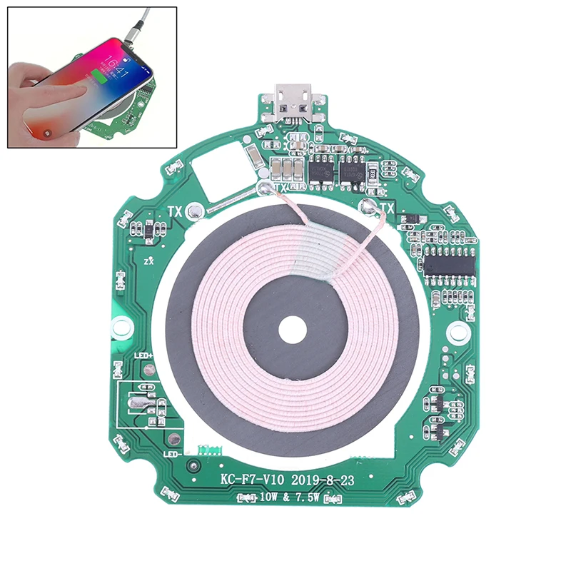 15W 10W Micro Type-C USB Wireless Charger Transmitter Module Circuit Board Oi Standard Fast Charging DIY Wireless Charger