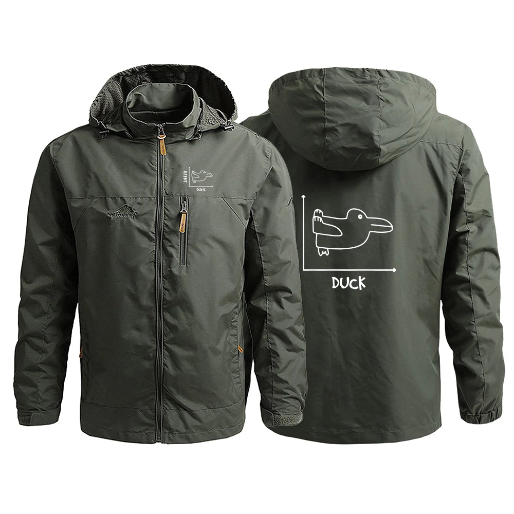 2025 Primavera Autunno Anatra Coniglio Divertimento Matematica Stampa Giacca a vento a quattro colori da uomo Giacca antivento con cerniera Cappotto regalo di compleanno
