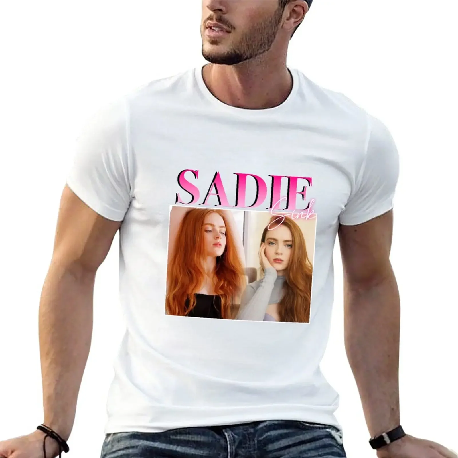 Sadie Sink 90s Retro Design T-Shirt new edition hippie clothes blacks men t shirt