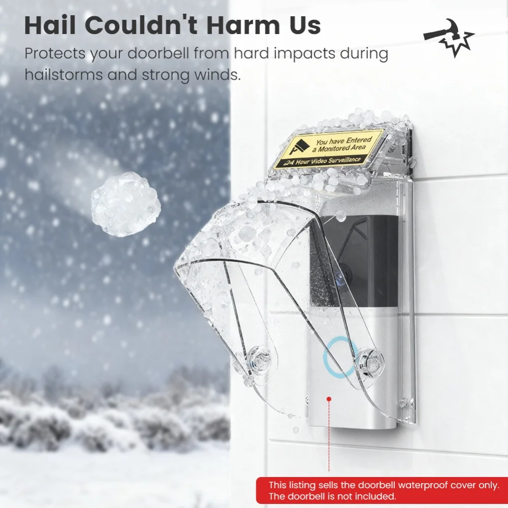 8.2*19*9.3cm Waterproof Video Doorbell Cover With Anti-Theft Protection And Weatherproof Shield For Home Security 2025 New