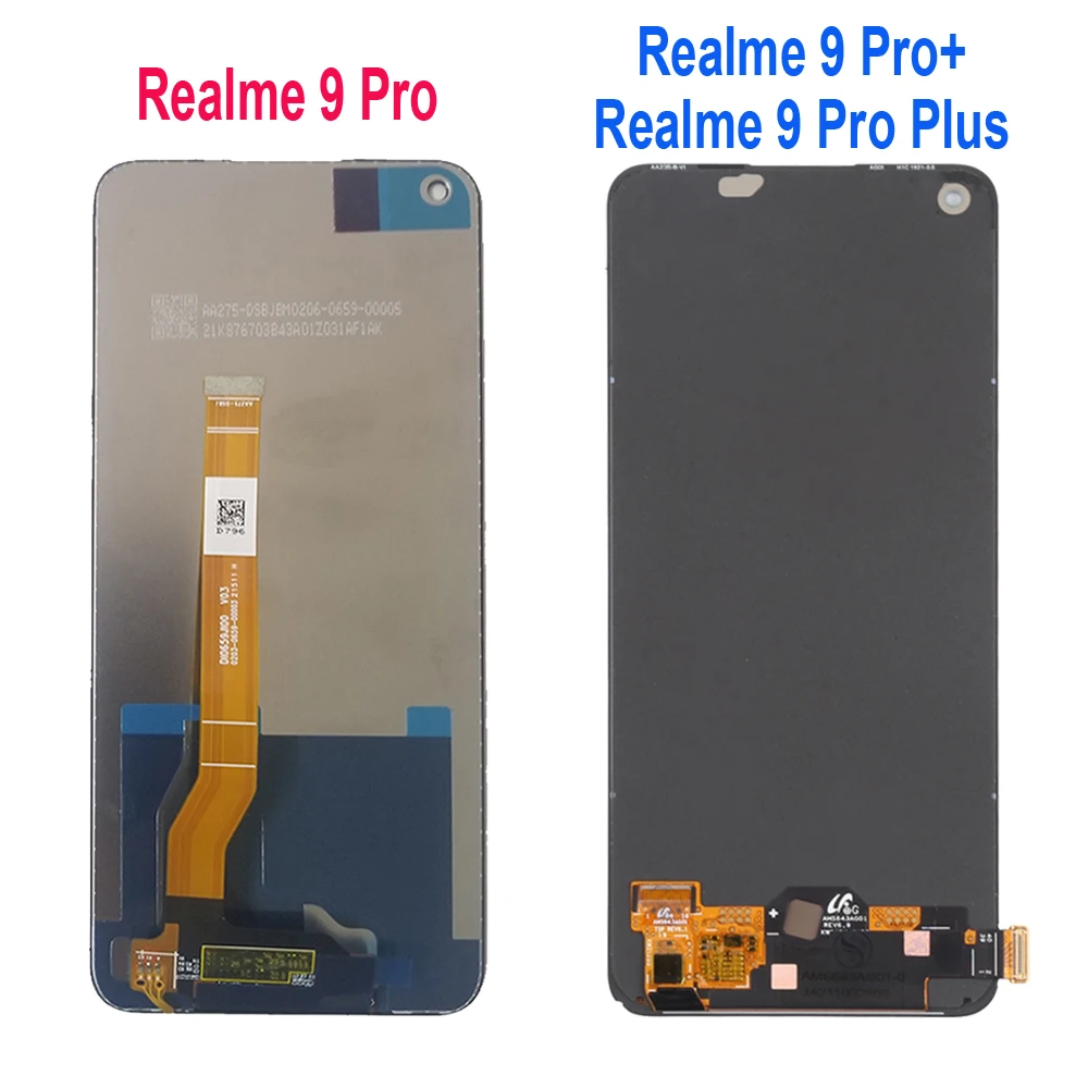 Original AMOLED For Realme 9 Pro Plus RMX3392 RMX3393 LCD Display Touch Screen Digitizer For Realme9 Pro RMX3471 RMX3472 LCD