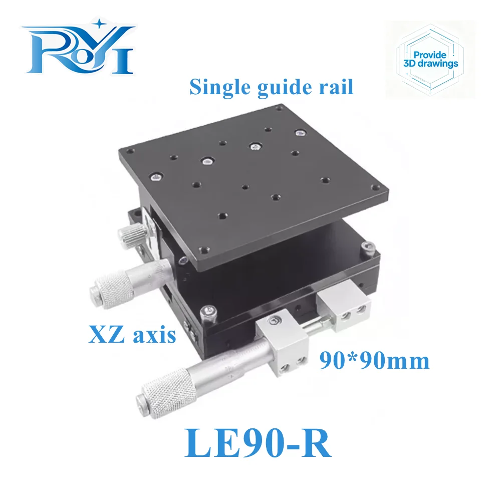 XZ Axis XZ90-L/LE90-R/LE90-C 90*90mm Manual Displacement Lift Platform Micro Cross Guide Rail Sliding Stage Trimming Table