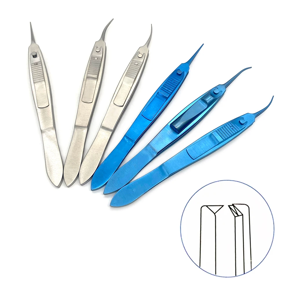 Ophthalmic Fixation Forceps Strabismus forceps Straight/Left/ Right  With Lock Ophthalmic Surgical tools