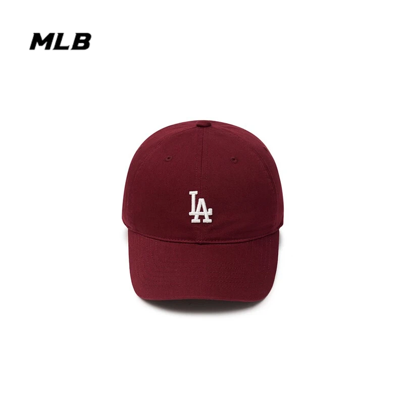 قبعة MLB للحماية من الشمس منقار البط قبعة بيسبول LA عصرية باللون الأحمر الخمري
