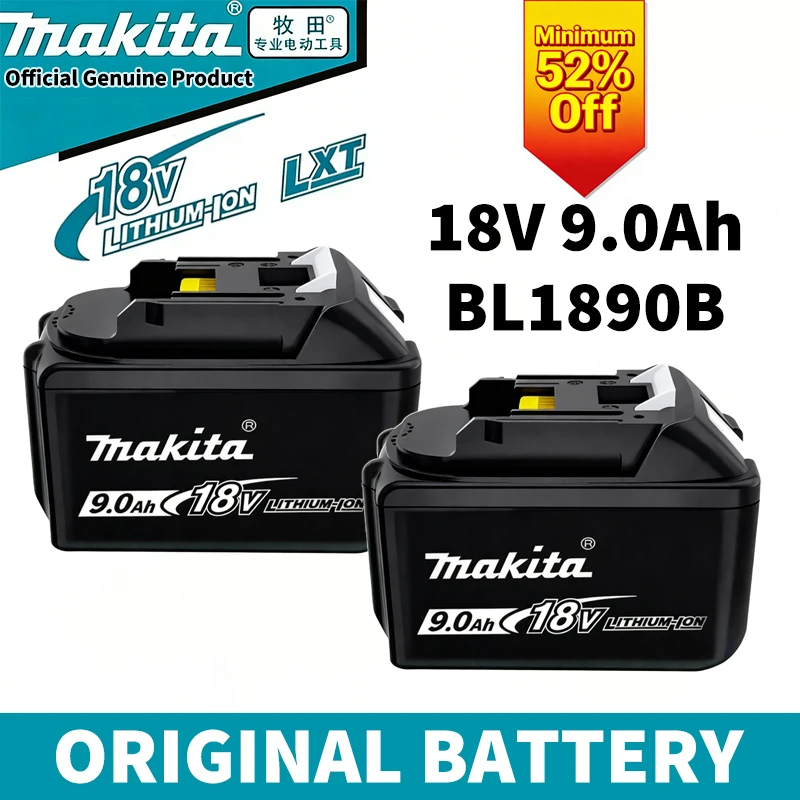 

Оригинальный аккумулятор Makita 18В 9Ач высокой емкости, перезаряжаемый литий-ионный BL1890B BL1860B BL1850B, 18В 5.0Ач 6.0Ач, набор аккумуляторов для электроинструментов