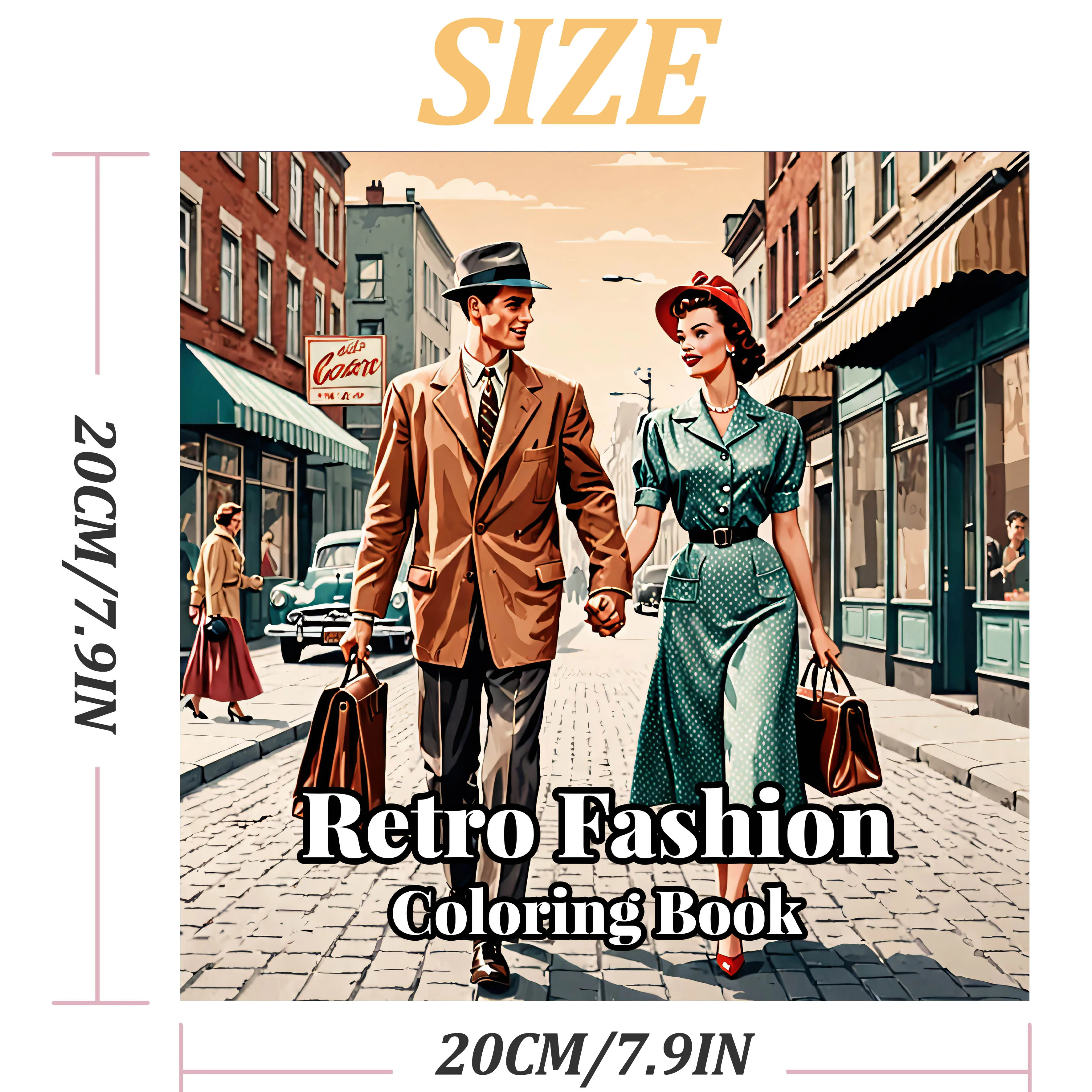 1 PC 26 Pages Retro Fashion Coloring Book Artistic & Creative Expression Perfect for Relaxation for Teens Adults Perfect Gift image 3