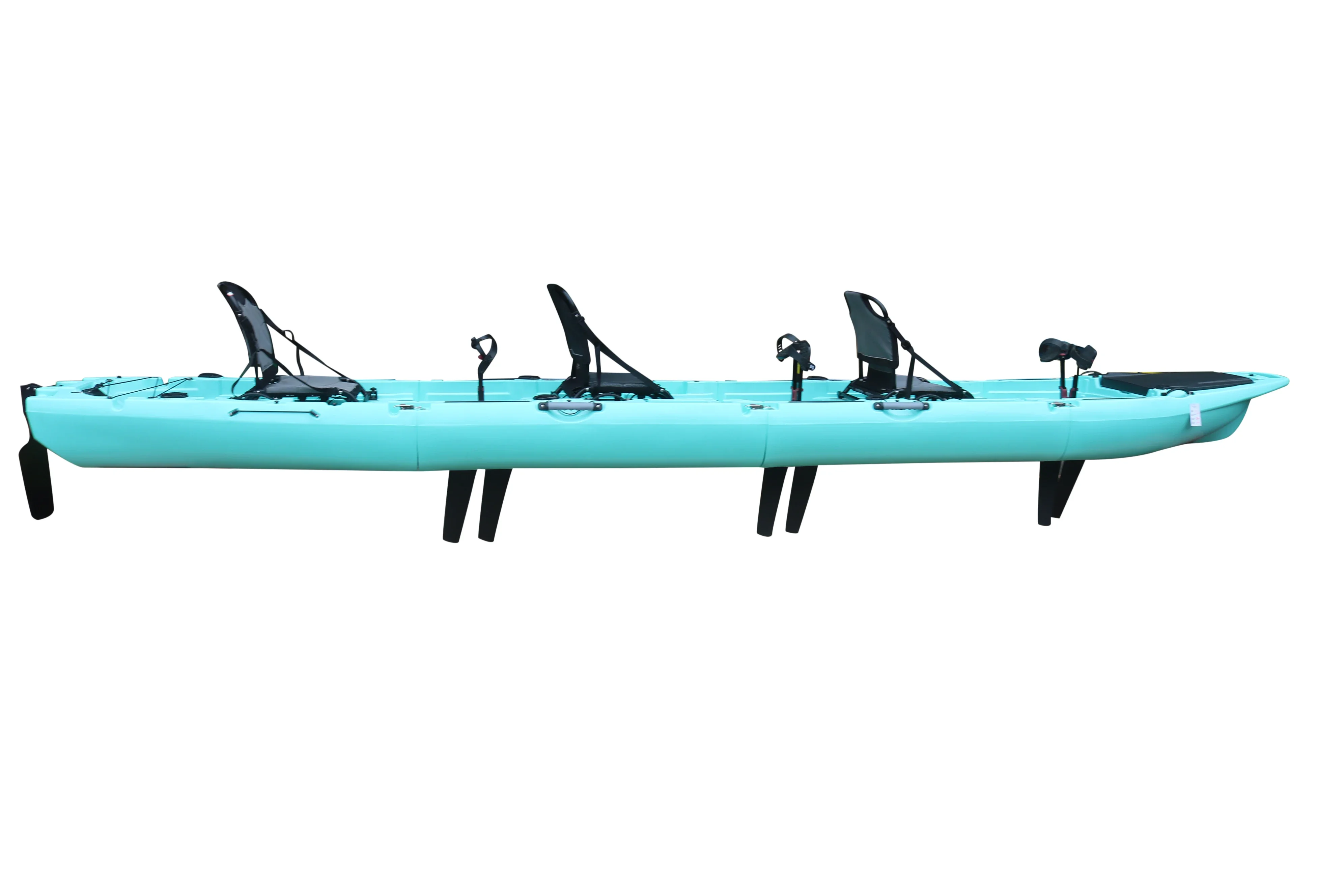 18.6ft Modular Pedal Fishing Kayak HDPE Hard Plastic 4 Section Detachable Canoe Easy Install Transport New Design