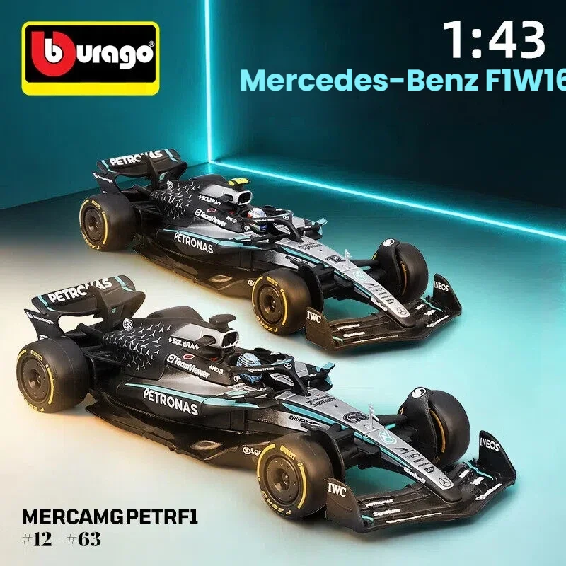 Bburago 2025 W16 Performance F1 1:43 Car Die Cast Vehicles Model Diecast Alloy Model Car Kids Toy Desktop Decor Birthday Gift view 6
