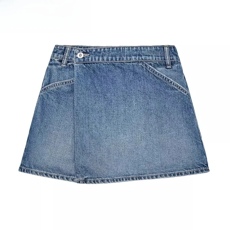 

Summer New Arrival Women's Denim A-Line Skirt Cotton Belted Mid-Waist Skirt Pants Commute Sle High Waist ort Skirt