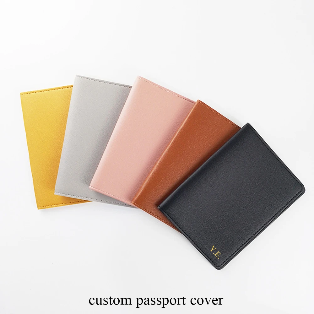 Custom Initials Travel Accessories Passport Cover Luggage Tag Personalized Names PU Leather Baggage Ticket Holder Label Tag Set