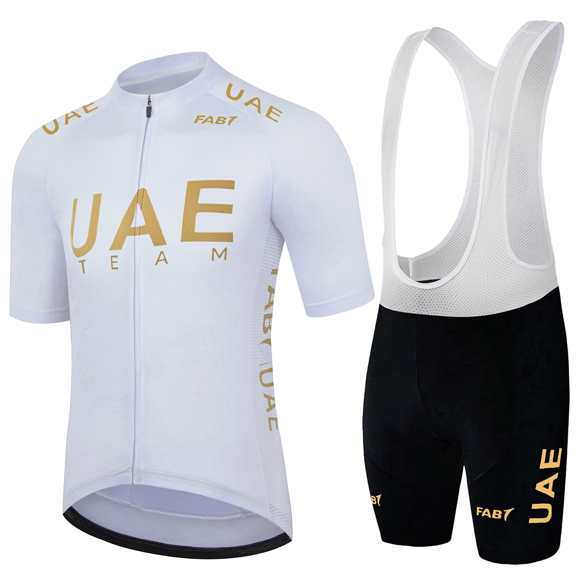 AliExpress NONE UAE Men's Summer Professional Team Cycling Jersey Cycling Team Short Sleeve Cycling Suit Cycling Top And Bib Shorts  Spongy Pad