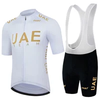 Equipo profesional de verano para hombre de los Emiratos Árabes Unidos, camiseta de ciclismo, traje de ciclismo de manga corta, Top de ciclismo y pantalones cortos con pechera, almohadilla esponjosa