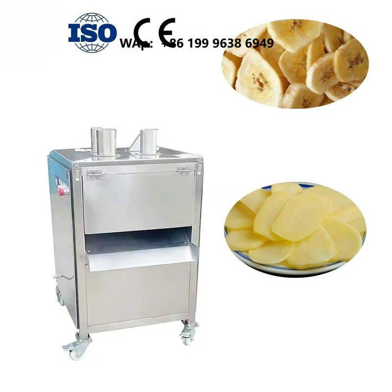 High Quality XIYUAN Motorized 0.75W High Efficiency Vegetable Fruit Salad Banana Long Chips Slicer Cutter Cassava Plantain Chips