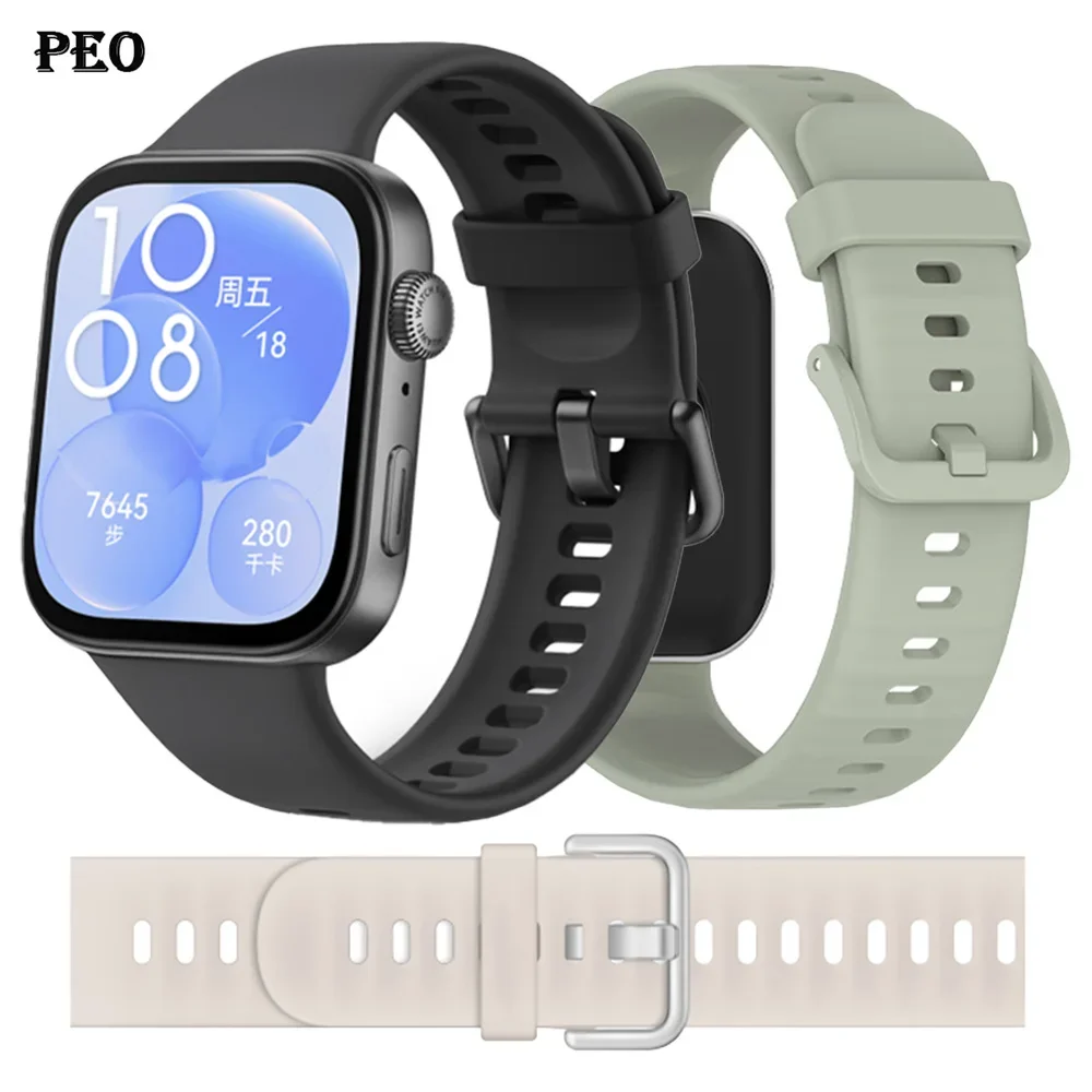 حزام ساعة رياضي لساعة Huawei Watch FIT 4/4pro/3 حزام ساعة ذكية من السيليكون الرسمي 1:1 correa لساعة Huawei Watch fit 3/4 4pro Band