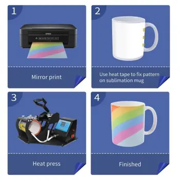 HTVRONT 6/12 balení 11OZ sublimační hrnky prázdná sada klasických hrnků na pití s uchy na latte hrnek na sublimační papír 8 nejlepší prodej velkoobchodní sublimační hrnky - №3